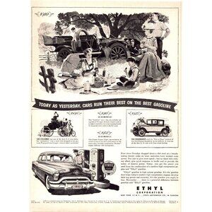 1952 Ethyl Gas Gasoline 1910 Oldsmobile Limited Vintage Print Ad 50s Wall Art